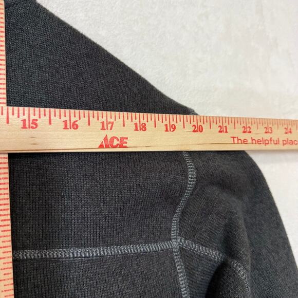 North Face Large Gray Fleece Full Zip‎ Jacket Pockets Warm Hiking Fall Winter - Picture 8 of 12